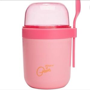 Paris Hilton Snack Cup with Spoon, Snacks On-The-Go, Pink